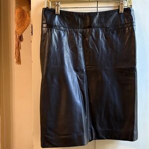 Donna Karan Black Leather Skirt. Size 10